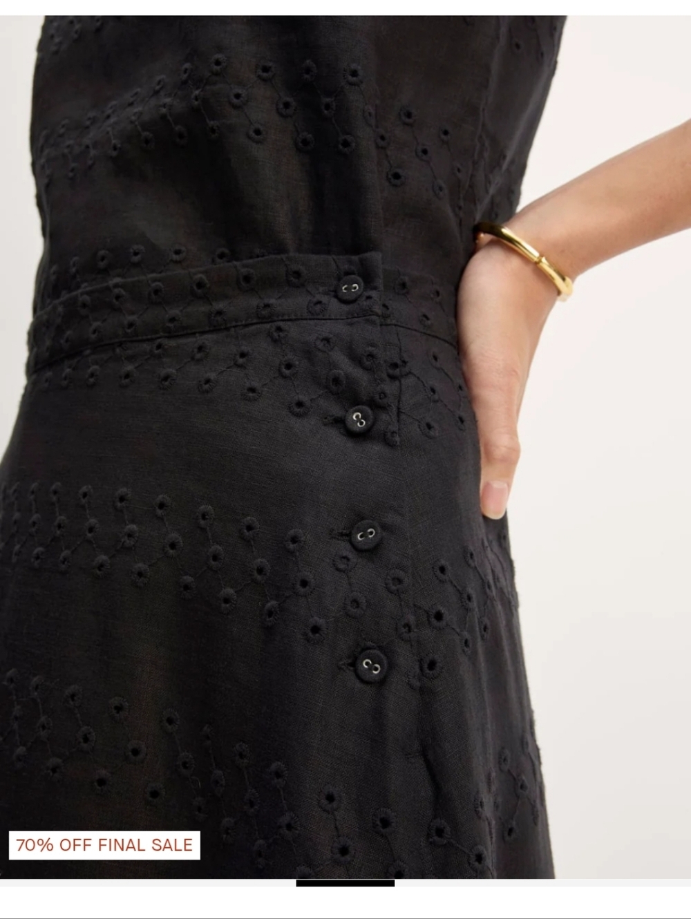 EUC 100% Linen Everlane Eyelet Skirt - Picture 6 of 12